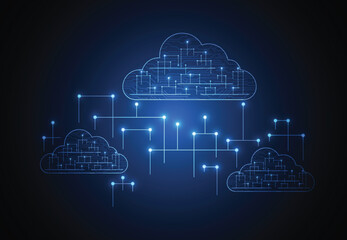 Poster - cloud networking computing concept design. digital data transform download and upload. cloud technol
