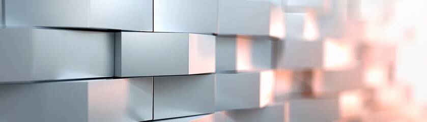 Poster - a sophisticated 3d geometric pattern of overlapping diamonds in metallic hues, offering an elegant b