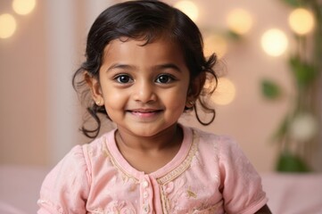 Portrait of little girl with sweet smile