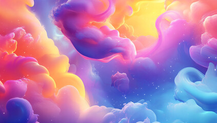 Sticker - Colorful Abstract Clouds.