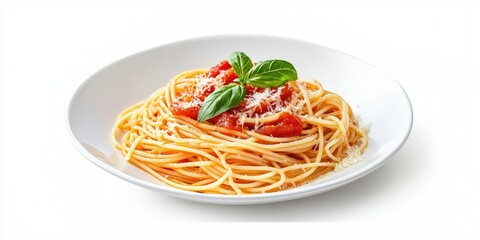 Wall Mural - Spaghetti with Tomato Sauce and Basil