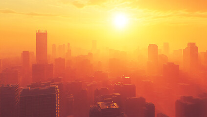 Wall Mural - Cityscape Sunset.