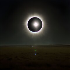 Poster - a-total-solar-eclipse-occurred-over-a-vast-grassland-the-moon-completely-covered-the-sun-so-the-sky