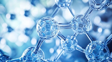 Wall Mural - Abstract Blue Molecular Structure