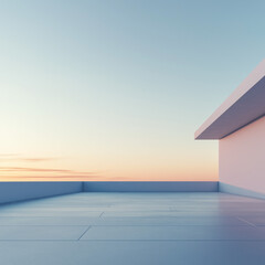 Wall Mural - Clean, empty rooftop, smooth flat surface, minimalist design