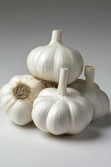 Canvas Print - Garlic bulbs on table