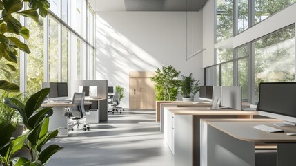 Modern Office Interior with Natural Light.