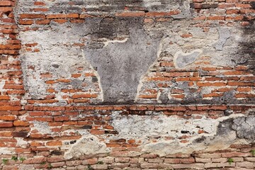 brick wall with cement wall texture for background                                                                                                                         