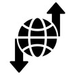 © New River - export import icon.globe with arrows up and down .glyph style