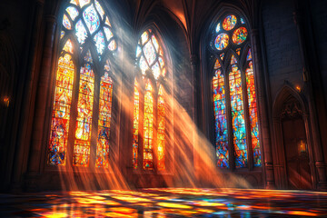 Canvas Print - Stained Glass Cathedral.