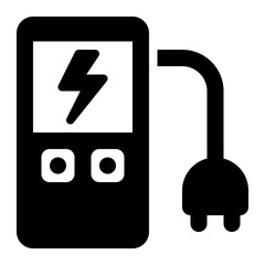 Poster - charging station, electric car, charging, smart city, electric charge, electric station, energy station solid or glyph icon