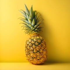 Poster - pineapple-lying-on-the-ground-with-clean-background