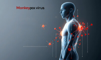 minimalist  illustration of monkeypox virus