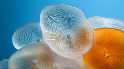 Canvas Print - Spheromorphic seeds of kiwi fruit under the microscope