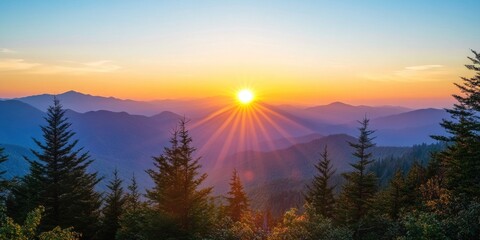 Wall Mural - Mountain Sunset