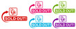 © Javanism - set colourful trendy sold out icon. out of stock marketing Sign label design template vector illustration
