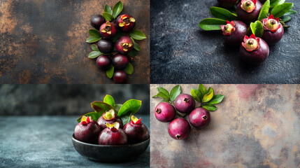 Canvas Print - berries on wooden table