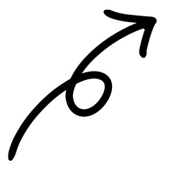 Aufkleber - Hand drawn black arrow, doodle black arrow