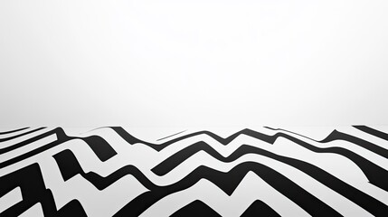 Aufkleber - Abstract black and white zigzag design with ample copy space in the bottom half.