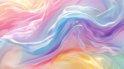 Aufkleber - Gentle pastel hues interact and flow, creating a harmonious backdrop of swirling shapes that evoke calm and serenity