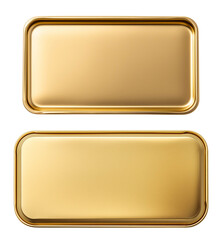 Two gold bars with a shiny surface displayed side by side, ideal for themes of wealth, luxury, and investment.