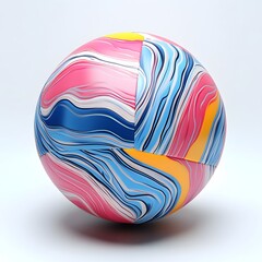 Wall Mural - abstract colorful sphere with swirling pattern.