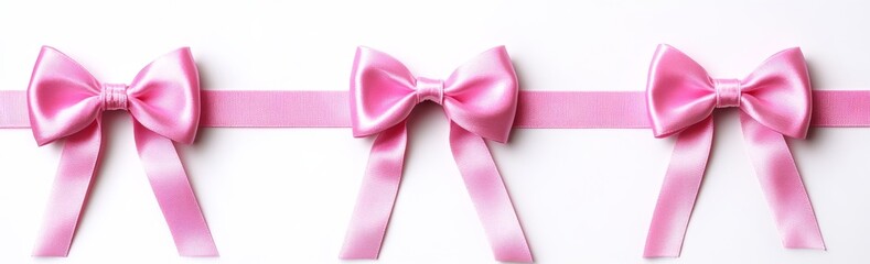 Canvas Print - An isolated collection of pink ribbon bows on a transparent background