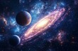 © dendyh7 - Space cosmic illustration with planets scene created with Generative AI
