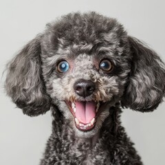 Wall Mural - White background with transparent cute poodle puppy