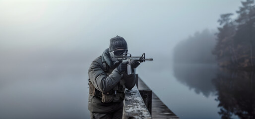 soldier with gun