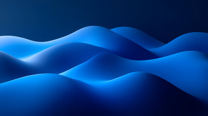 Smooth, wavy blue shapes creating a serene, abstract landscape.