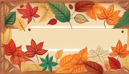 Wall Mural - autumn leaves frame