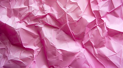Aufkleber - Pink crumpled paper texture shows detailed creases and shadows in a bright ambient light, creating an artistic and vibrant visual effect