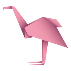 Poster - Flamingo origami. Abstract flamingo origami logo design. Animal origami. Paper origami. Vector illustration