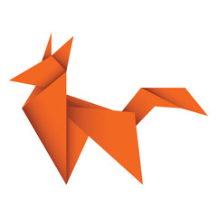 Poster - Fox origami. Abstract fox origami logo design. Animal origami. Paper origami. Vector illustration