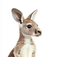 Wall Mural - An isolated kangaroo face on a transparent background