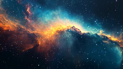 Wall Mural - Colorful cosmic nebula in deep space. Galaxy exploration and universe beauty. Moving through outer space. Banner, poster, wallpaper. Science fiction