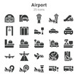 25 pixel-perfect icons collection about airport