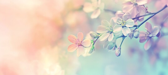 Naklejka na meble A flower with pink petals is shown in a light blue background