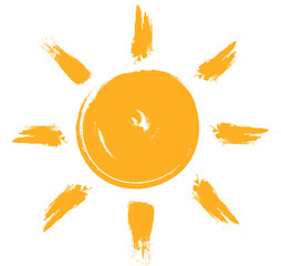 Wall Mural - Sun icon. Hand drawn style. Summer sign.