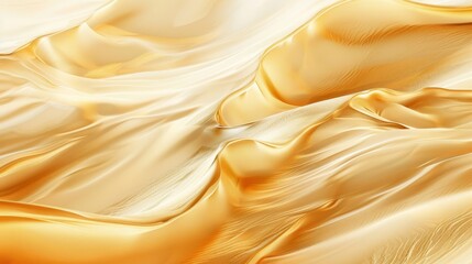 Poster - A luxurious golden fabric flows softly, illuminated by natural light, creating an elegant and tranquil ambiance