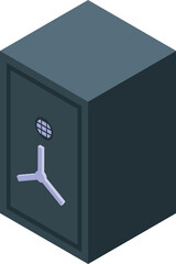 Poster - Closed metal safe with a mechanical combination lock is protecting important documents and money