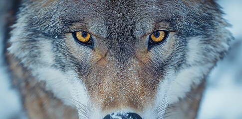 Poster - Stock photo of wolf with detailed face and eyes - a close-up detail portrait