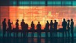 © Phichaphat - Silhouettes of Businesspeople Meeting with Data Visualization