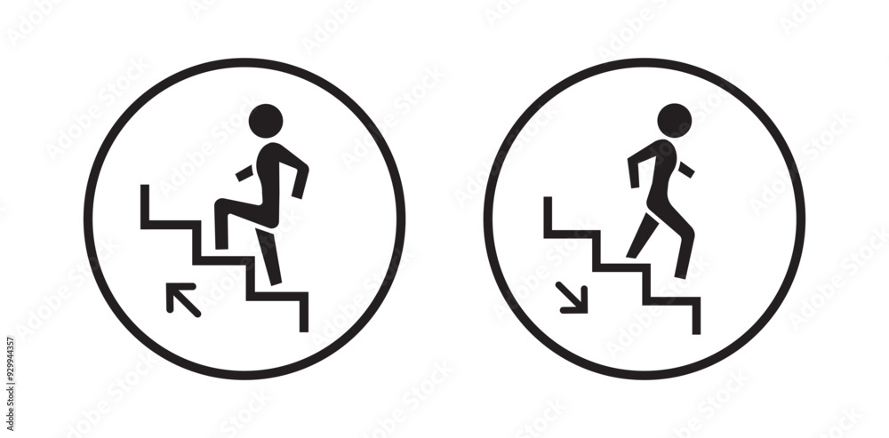 up down stairs icon information sign Stock Vector | Adobe Stock