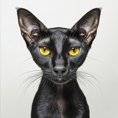 The American shorthair cat on a transparent background is black