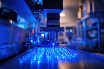 Poster - Nanotech Innovations in Advanced Research Laboratories, exploring groundbreaking applications of nanotechnology for medicine, electronics, and materials science.