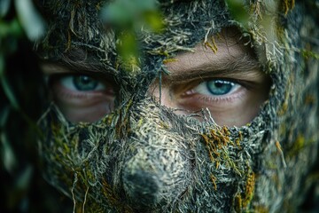 Poster - Nanotech Adaptive Camouflage for Military Applications, innovative fabric technology, blends seamlessly with surroundings, enhances stealth capabilities, next-generation defense solution.