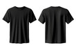 © john - Blank black shirt mock up template, front and back view, isolated on white, plain t - shirt mockup