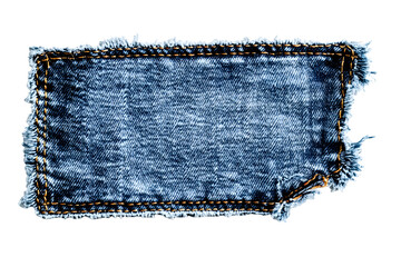 Denim patch, the patch label on a white background
